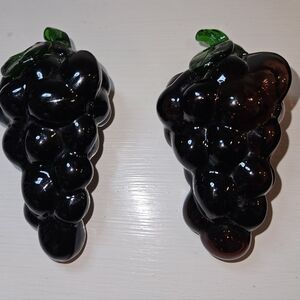 Vintage 1970s Glass Graoe Fruit Decor Handblown